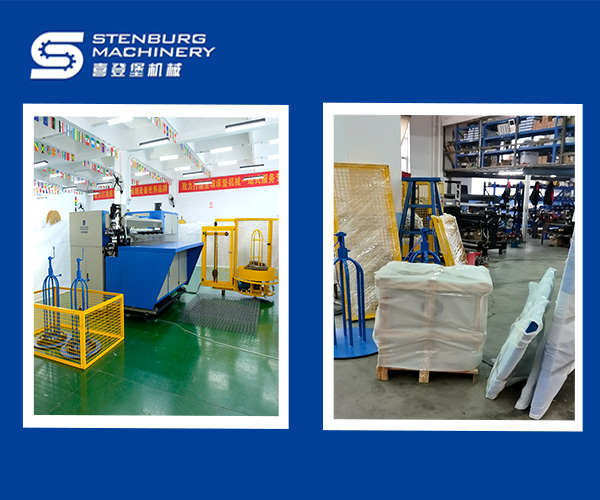 تعبئة آلات ومعدات نوابض المراتب للعملاء في الخارج (Stenburg Mattress Machinery)